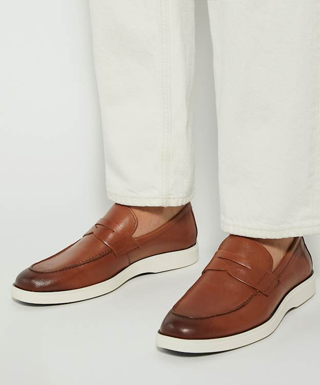 Dune London Barnstaple - Tan Leather Slip On Casual Loafers