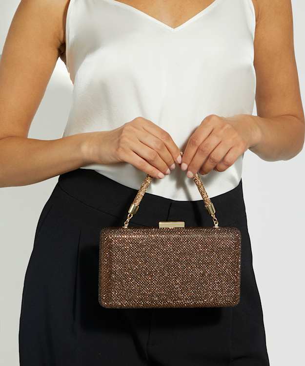 Dune London Beaut - Bronze Diamante Handle Evening Bag