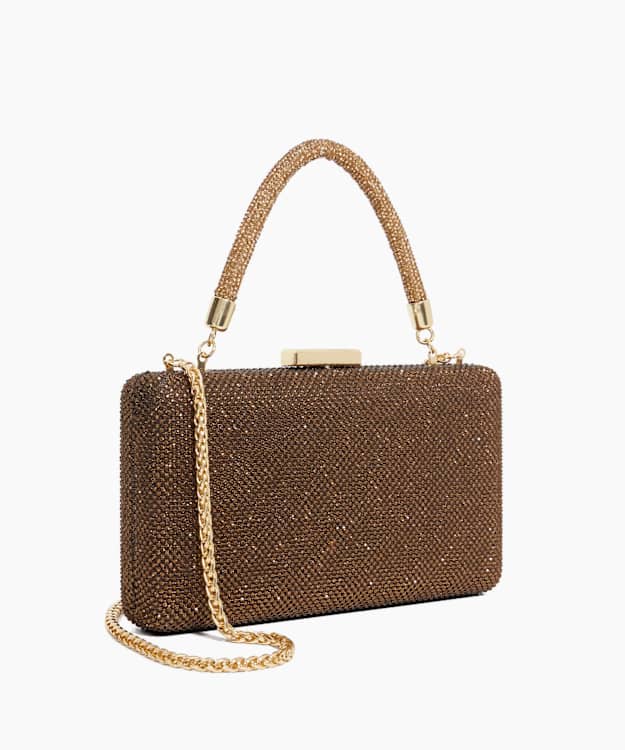 Dune London Beaut - Bronze Diamante Handle Evening Bag