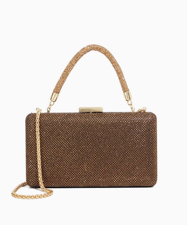 dune london Beaut - Bronze Diamante Handle Evening Bag