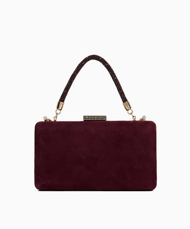 dune london Beaut - Burgundy Diamante Handle Evening Bag