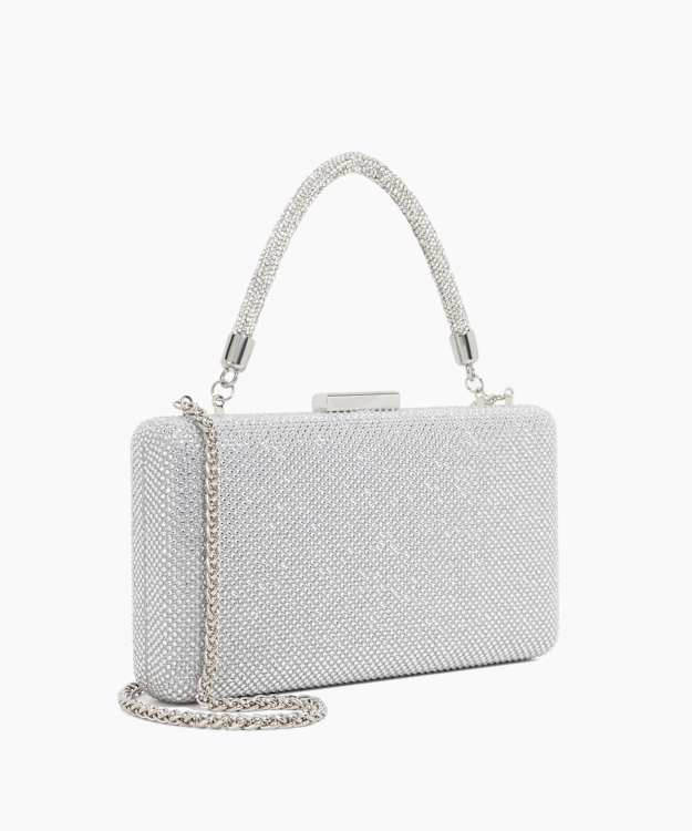 Dune London Beaut - Silver Diamante Handle Evening Bag