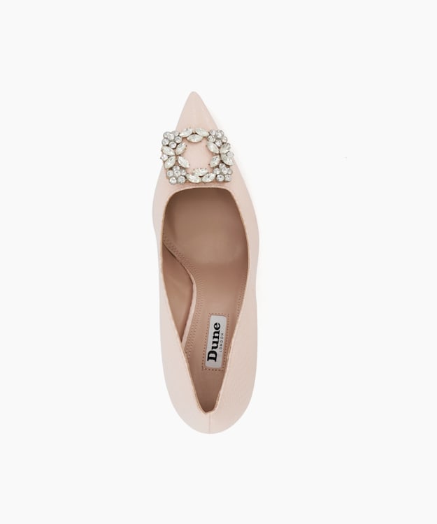 Dune London Beeta - Blush Brooch-Detail High-Heeled Courts