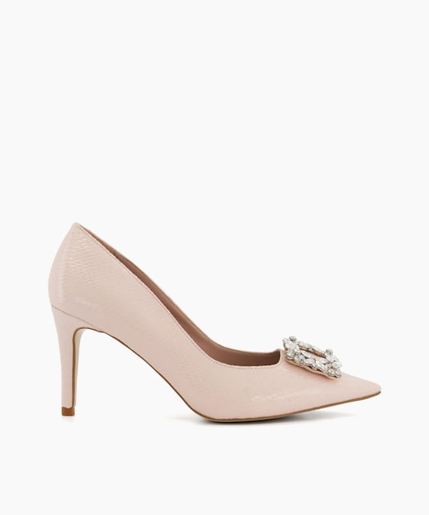 dune london Beeta - Blush Brooch-Detail High-Heeled Courts