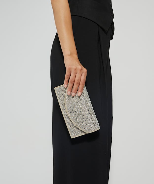 Dune London Bejewelled - Gold Embellished Envelope Clutch Bag