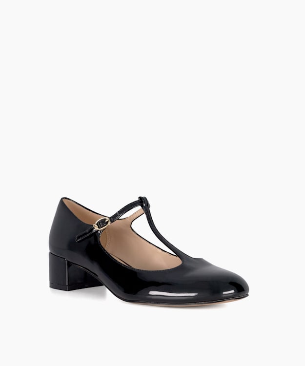 Dune London Believable - Black Low Block Heel Mary Janes