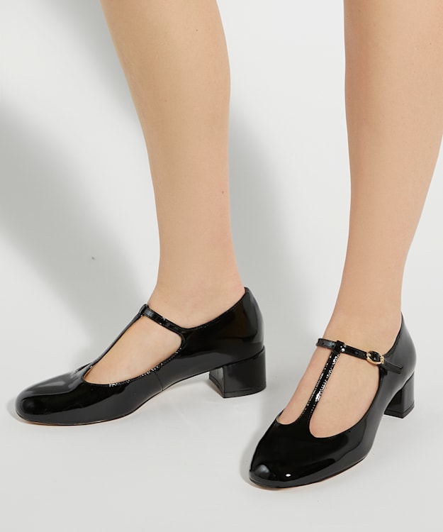 Dune London Believable - Black Low Block Heel Mary Janes