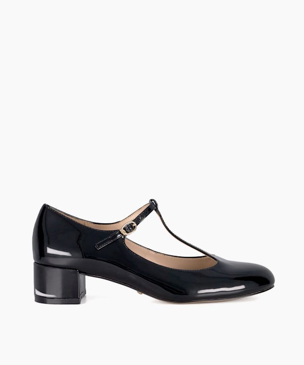 dune london Believable - Black Low Block Heel Mary Janes