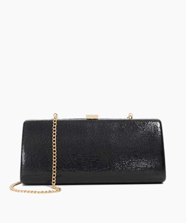dune london Belinda - Black Textured Cross Body Clutch Bag