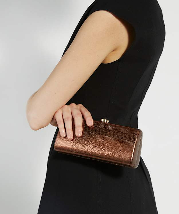 Dune London Belinda - Bronze Textured Cross Body Clutch Bag