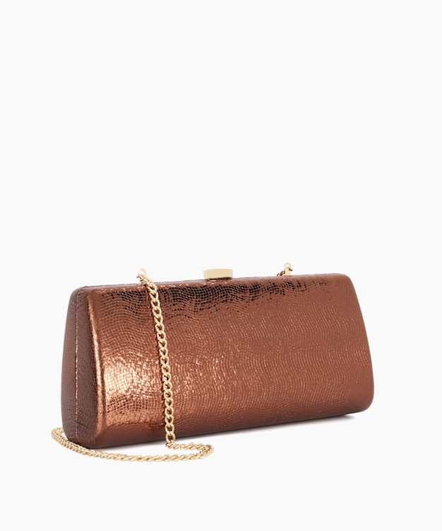Dune London Belinda - Bronze Textured Cross Body Clutch Bag