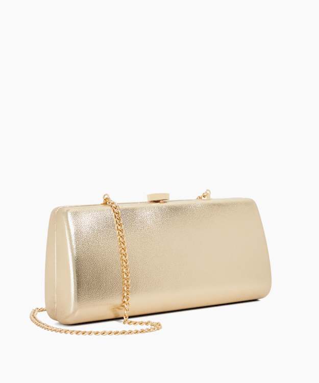 dune London Belinda - Gold Textured Cross Body Clutch Bag