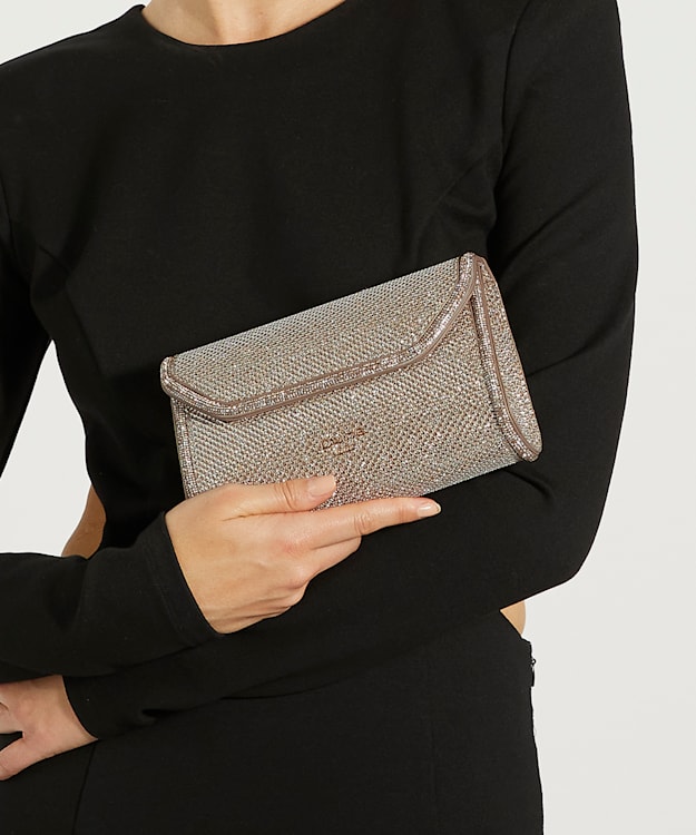 Dune London Bellini - Gold Diamante Trim Box Clutch Bag