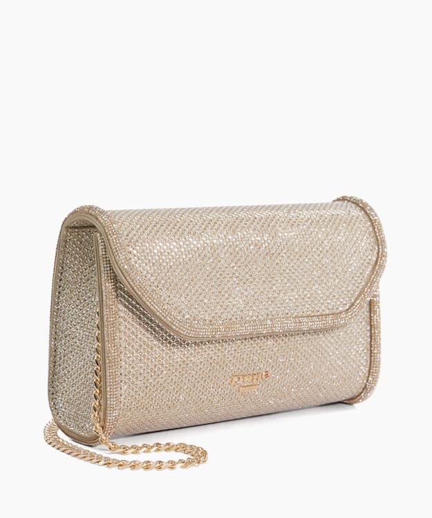 Dune London Bellini - Gold Diamante Trim Box Clutch Bag