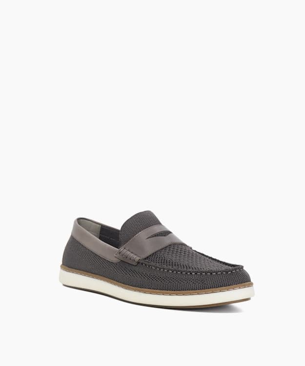Dune London Berklee - Grey Lightweight Knitted Casual Loafers