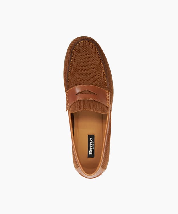 Dune London Berklee - Tan Lightweight Knitted Casual Loafers