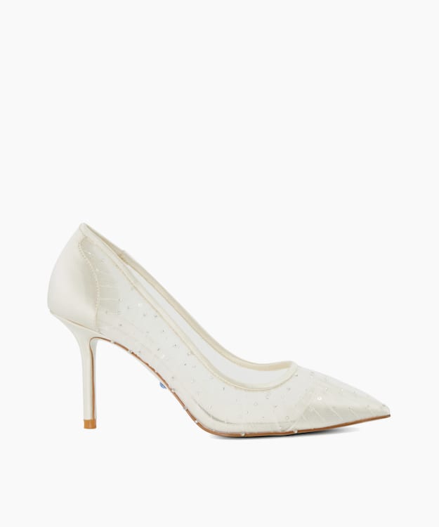 dune london Bespoke - Ivory Sequin Pleated Court Wedding Shoes