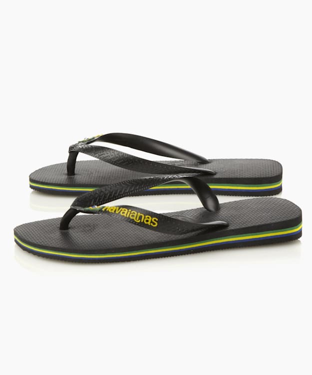 Dune London Brasil Flip Flops - Black Classic Flag Flip Flop