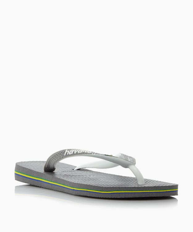 dune london Brazil Flip Flops - Grey Havaianas Brazil Flag Flip Flops