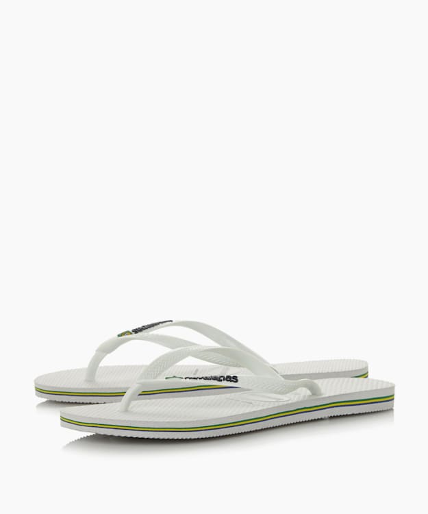 Dune London Brazil Flip Flops - White Havaianas Classic Brazil Flag Flip Flops