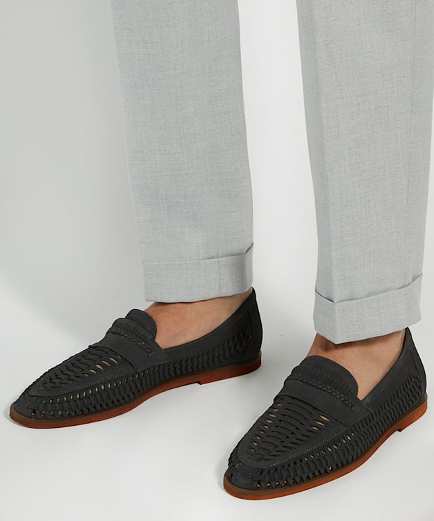Dune London Brickles - Dark Navy Casual Woven Loafers