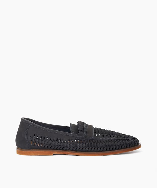dune london Brickles - Dark Navy Casual Woven Loafers
