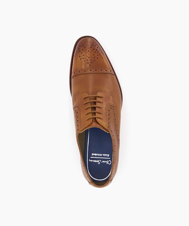 Dune London Bridgford - Tan Leather Derby Brogue Shoes
