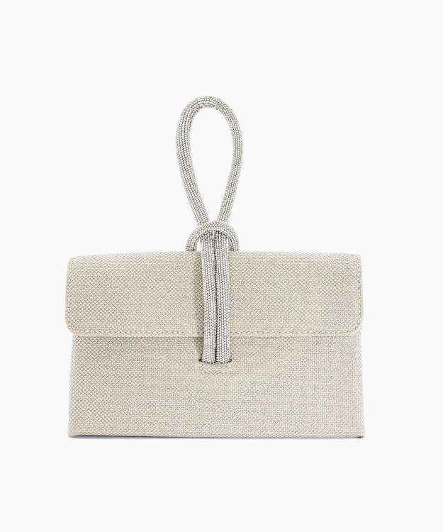 dune london Brynie - Gold Diamante Loop Handle Grab Bag