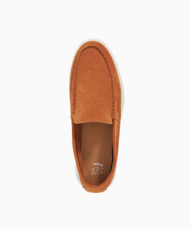 Dune London Buftonn - Orange Topstitch Casual Loafers