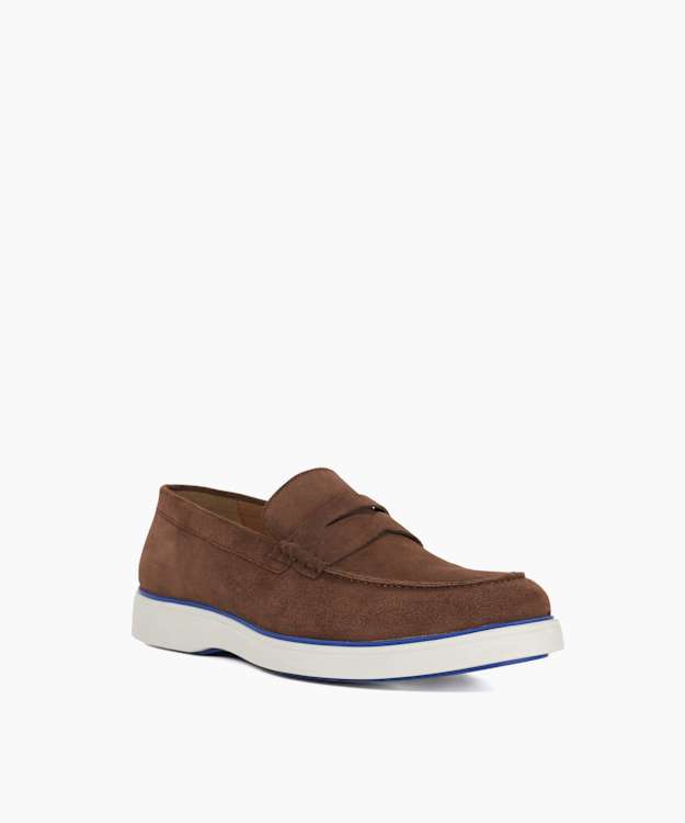 Dune London Buntis - Brown Rubber Sole Penny Trim Loafers