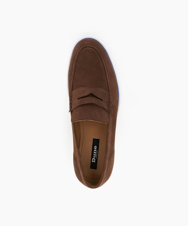 Dune London Buntis - Brown Rubber Sole Penny Trim Loafers