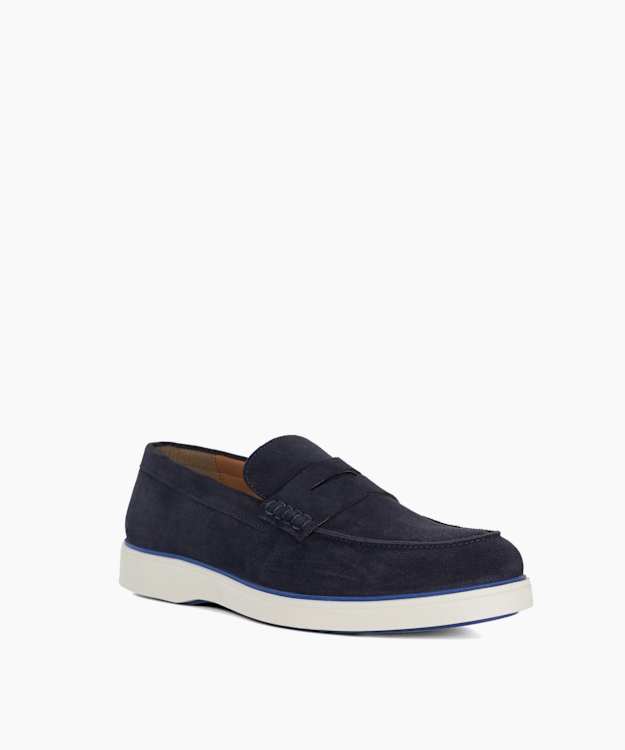 Dune London Buntis - Navy Rubber Sole Penny Trim Loafers