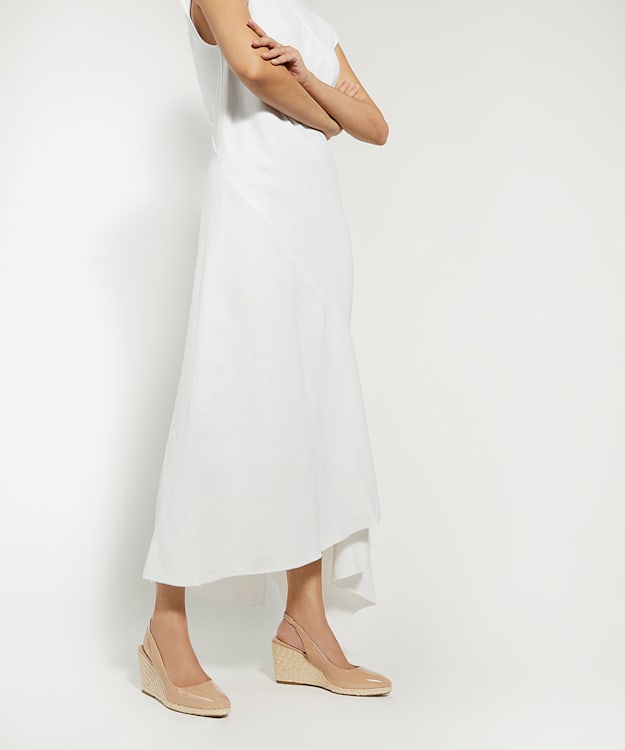 Dune London Cadance - Blush Patent Sling-Back Raffia Wedge