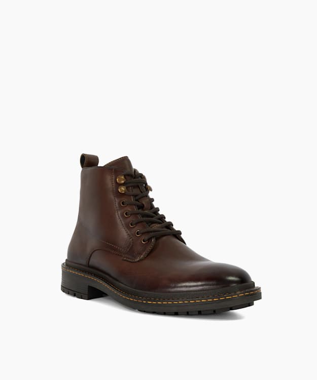 Dune London Calio - Brown Chunky Lace Up Casual Boots