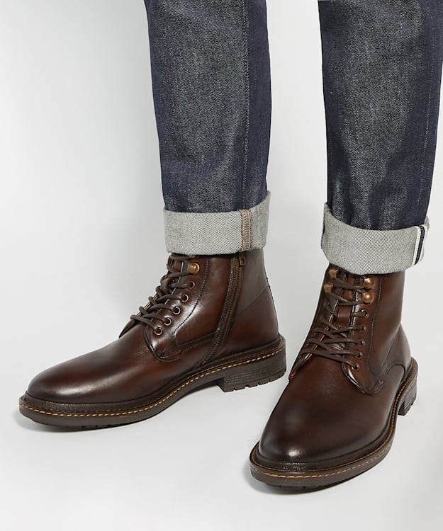 Dune London Calio - Brown Chunky Lace Up Casual Boots