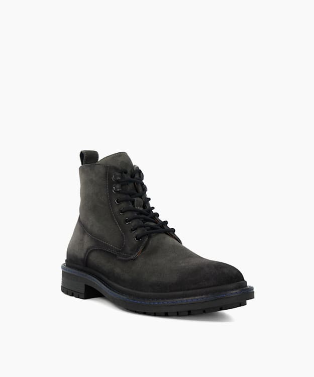 Dune London Calio - Dark Grey Chunky Lace Up Casual Boots