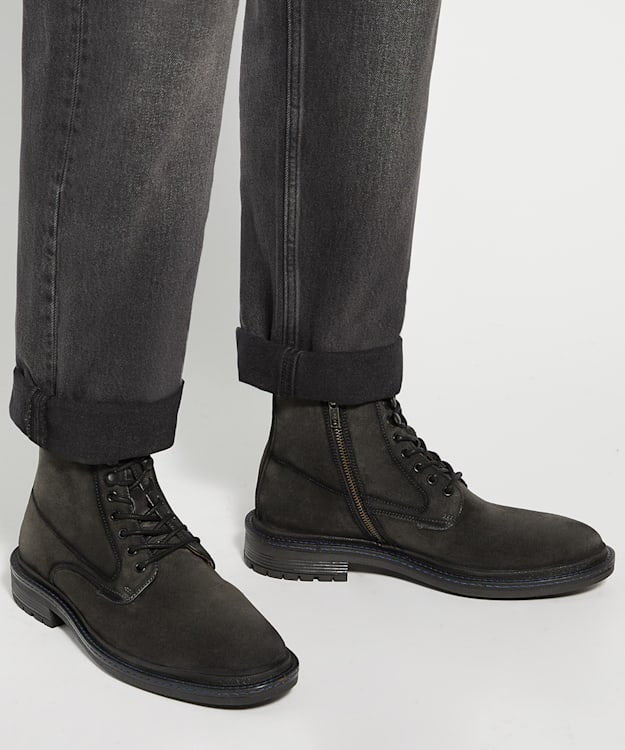 Dune London Calio - Dark Grey Chunky Lace Up Casual Boots