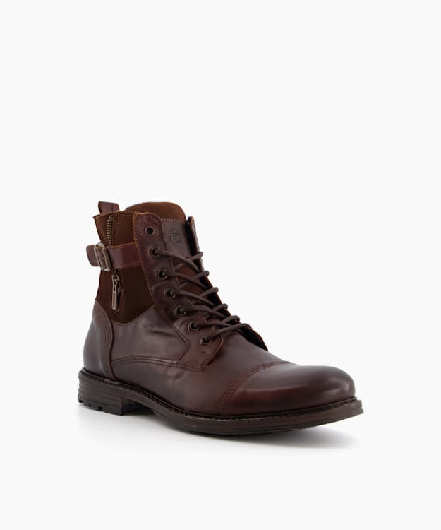 Dune London Call - Brown Casual Buckle Detail Ankle Boots