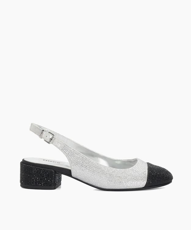 dune london Casing - Multi Leather Toe-Cap Sling-Backs