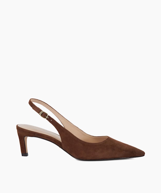 dune london Celinna - Chestnut Pointed Toe Sling-Back Heels