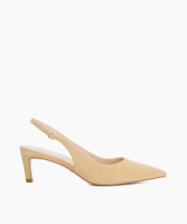 dune london Celinna - Sand Butter Yellow Pointed Toe Kitten Heels