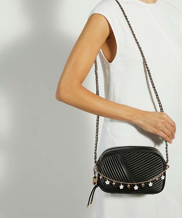 Dune London Chancery - Black Camera Bag With Charm Trim