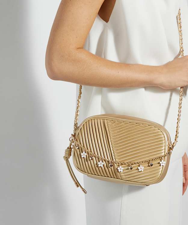 Dune London Chancery - Gold Camera Bag With Charm Trim