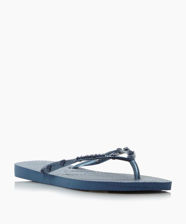 dune london Charm Flip Flops - Blue Havaianas Metallic Charm Flip Flops