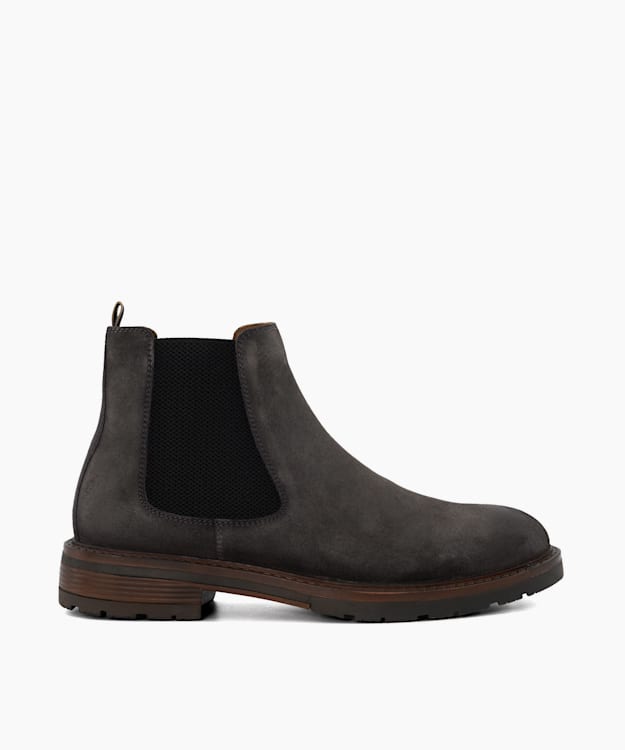 dune london Cheltenham - Dark Grey Suede Casual Chelsea Boots