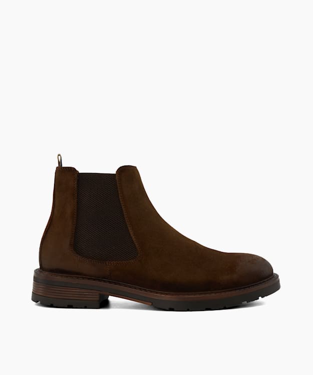 dune london Cheltenham - Tan Casual Suede Chelsea Boots