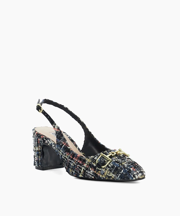 Dune London Choices - Multi Brand Snaffle Block-Heeled Slingback Courts