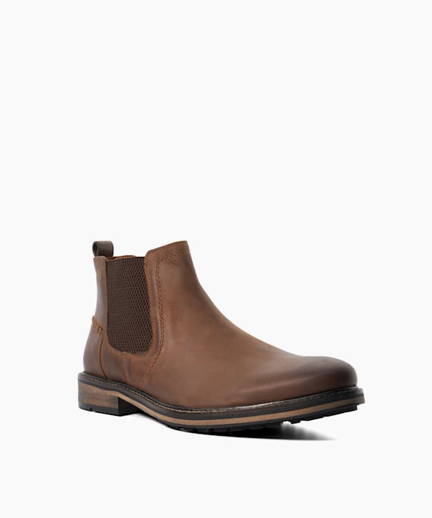 Dune London Chorleys - Brown Wide Fit Leather Chelsea Boots