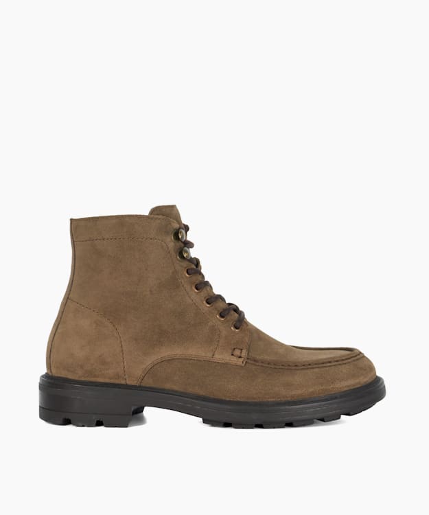 dune london Clarise - Taupe Lace Up Cleated Sole Casual Boots