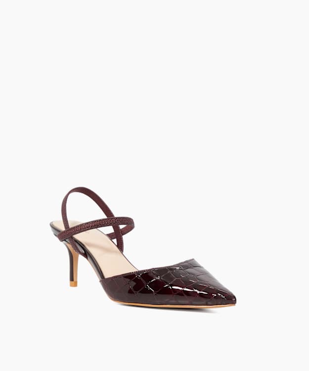 Dune London Classical - Burgundy Stiletto Heeled Courts